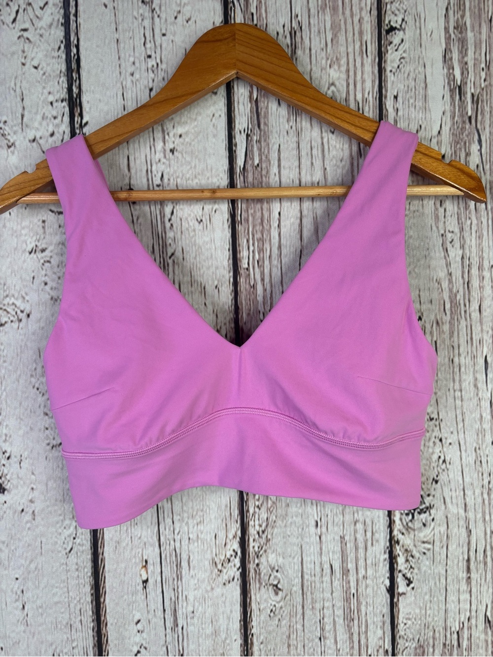 🍋Lululemon Align V-Neck Bra *Light Support C-D Cup Dahlia Mauve No Pads Size 10